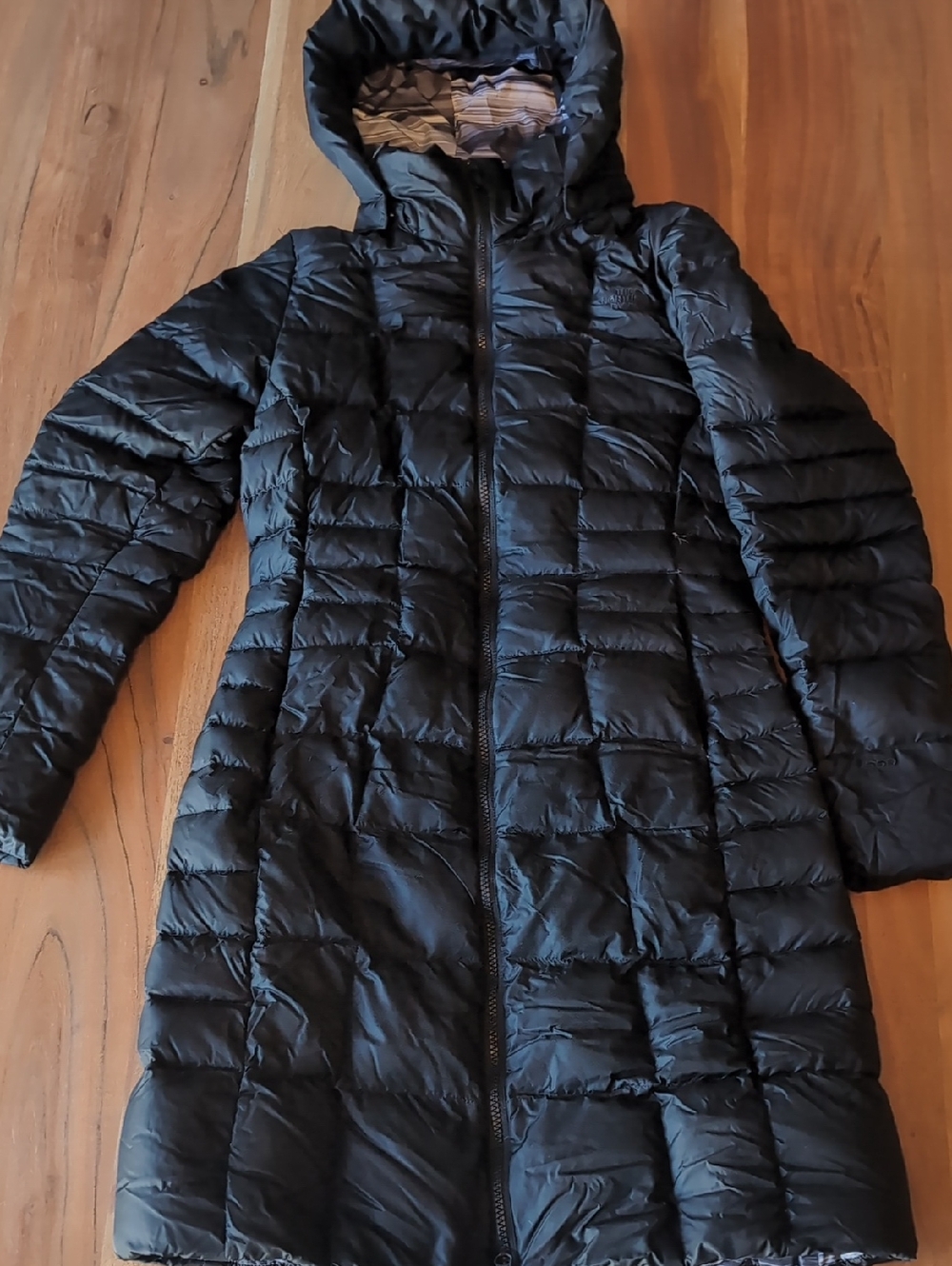 The North Face Women's Long Black Hooded Puffer Coat